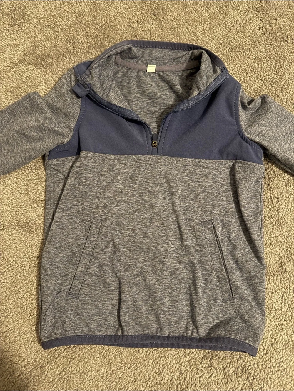90 Degree By Reflex Grey and Navy Kids Zip-Up Matching Set